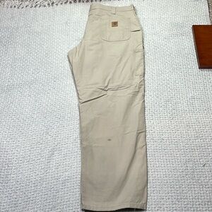 Carhartt Carpenter Original Fit Canvas Work Pants B151 Light Tan Mens 40x32
